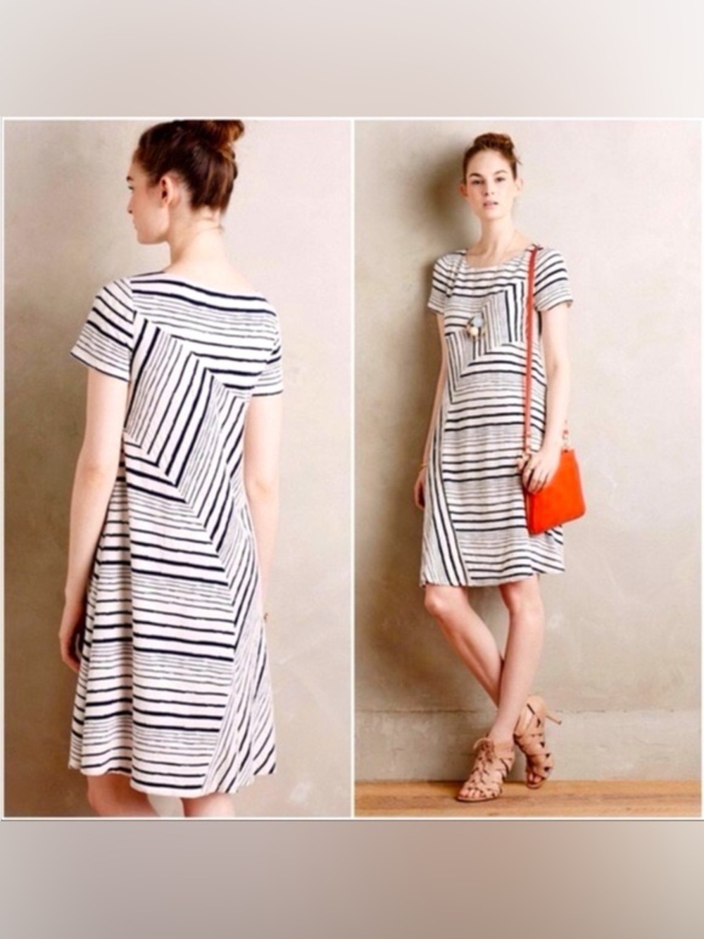 ✨ Anthropologie Maeve Striped A-Line Swing Dress - Maternity Friendly 🤰 - Picture 3 of 8